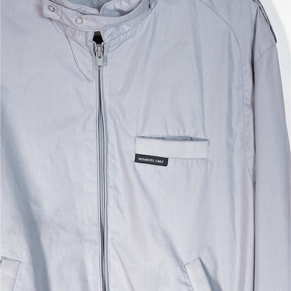 Members Only Vintage Light Gray Classic Iconic Racer Jacket - Picture 3 of 9